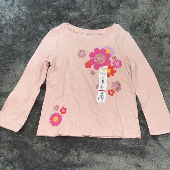 Nwt 2t jumping beans flowers long sleeve T-shirt - Picture 1 of 2